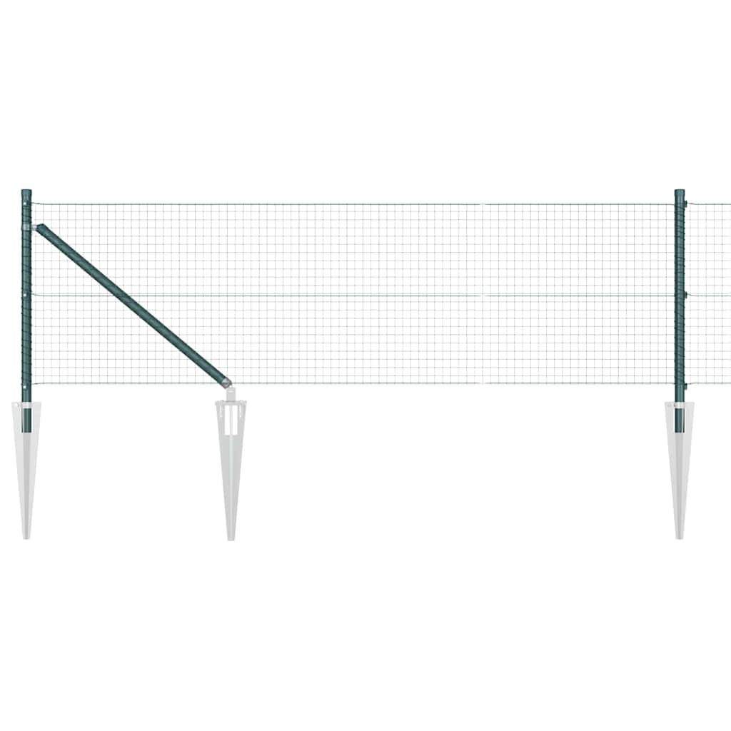Welded Wire Fence with Spikes Steel and PVC Green Mesh