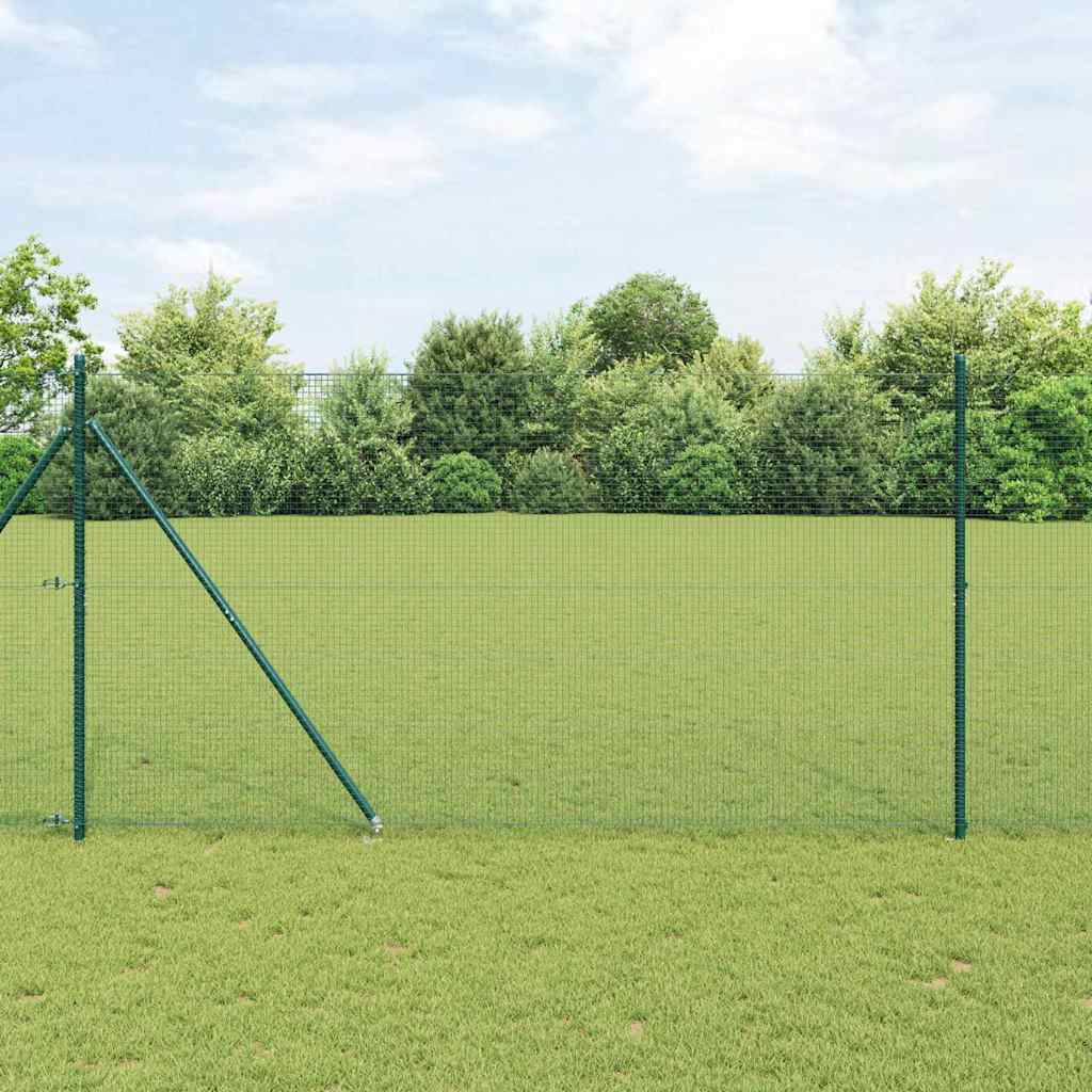 Welded Wire Fence with Spikes Steel and PVC Green Mesh