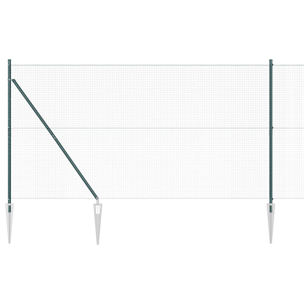 Welded Wire Fence with Spikes Steel and PVC Green Mesh