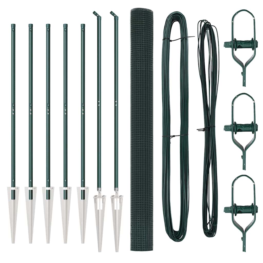 Welded Wire Fence with Spikes Steel Green Mesh