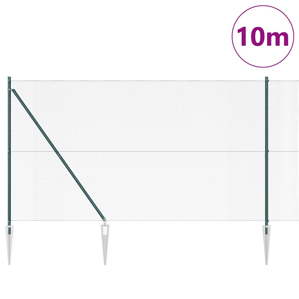 Welded Wire Fence with Spikes Steel Green Mesh