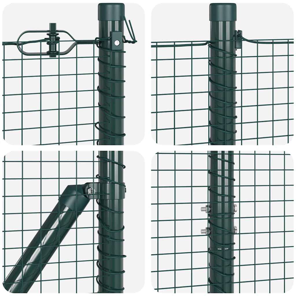 Spike-Installed Welded Mesh Fence Steel Green Mesh