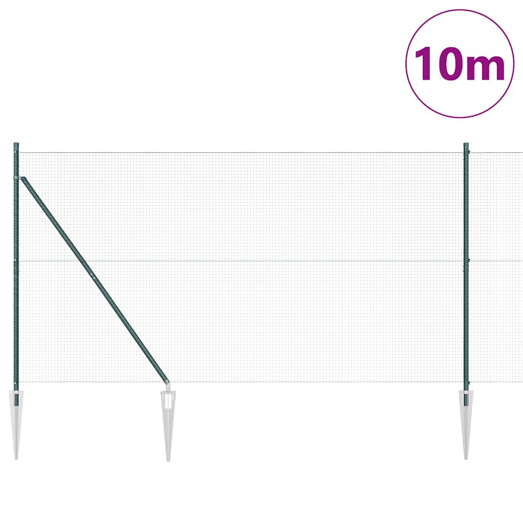 Spike-Installed Welded Mesh Fence Steel Green Mesh