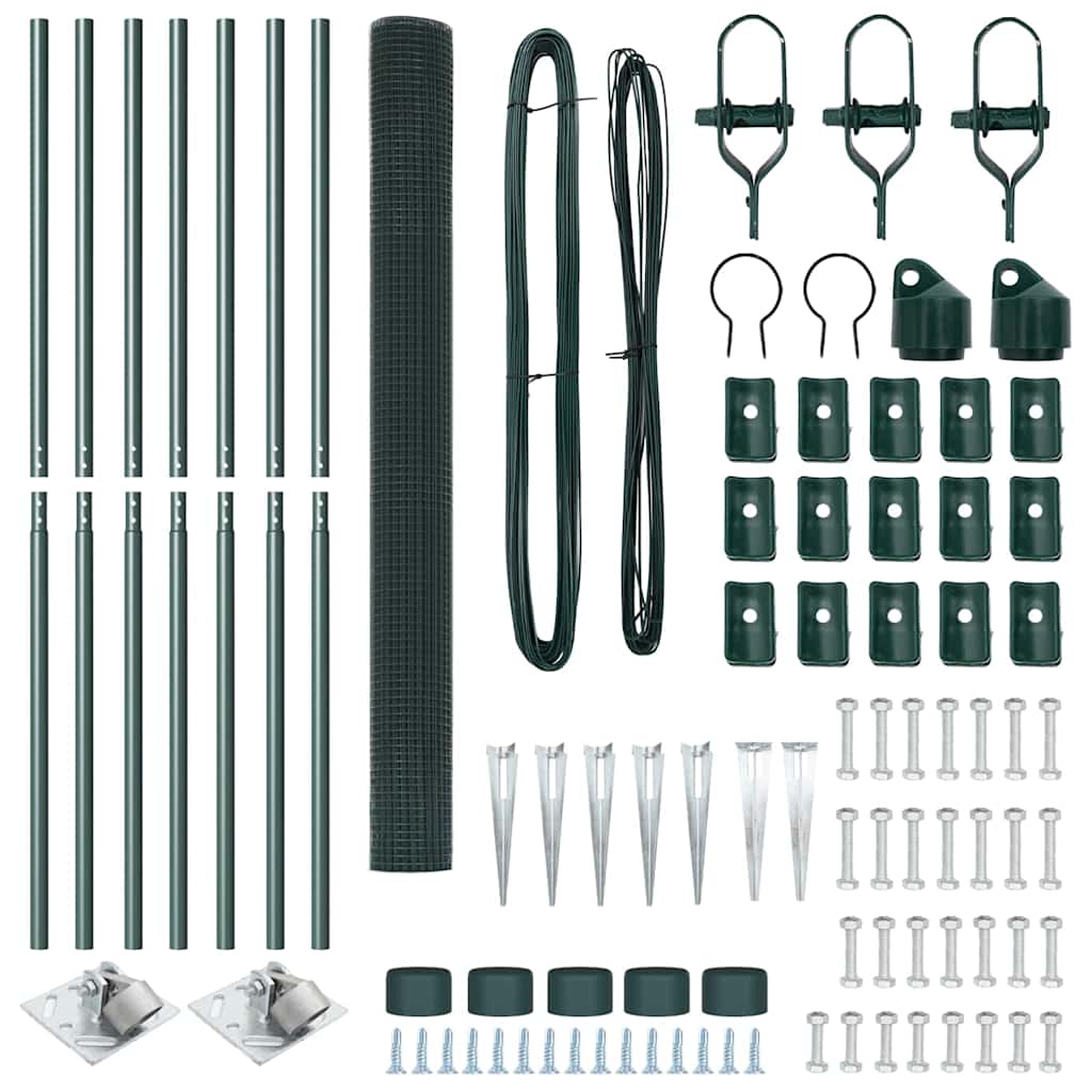 Welded Wire Fence with Spikes Steel Green Mesh