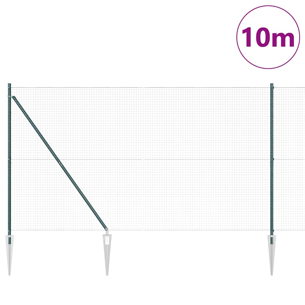Welded Wire Fence with Spikes Steel Green Mesh