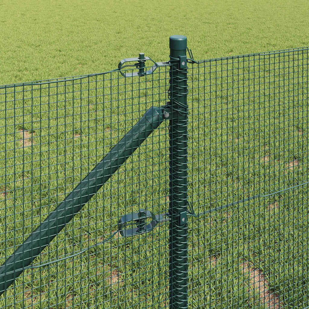 Spike-Installed Welded Mesh Fence Steel and PVC Green Mesh