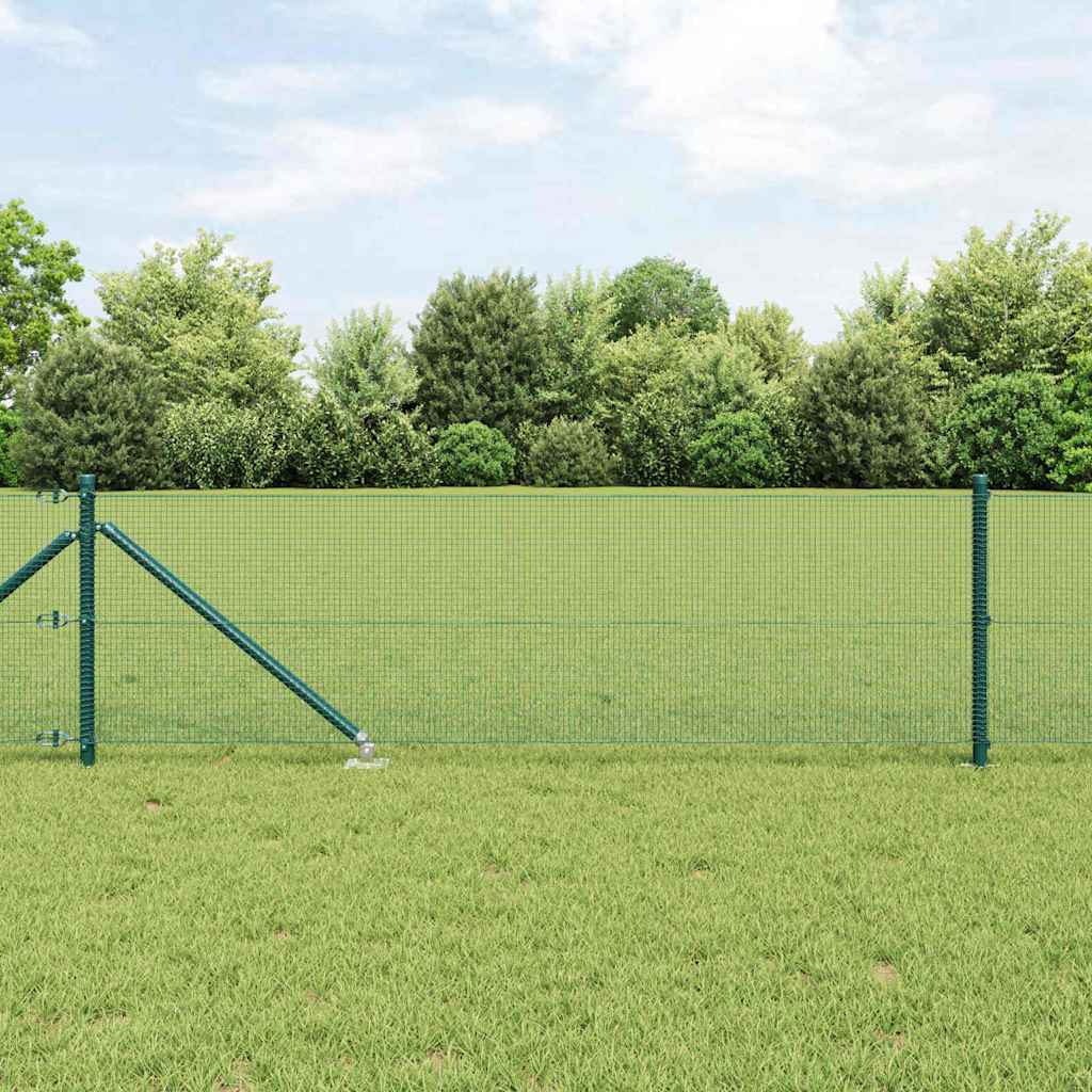 Spike-Installed Welded Mesh Fence Steel and PVC Green Mesh
