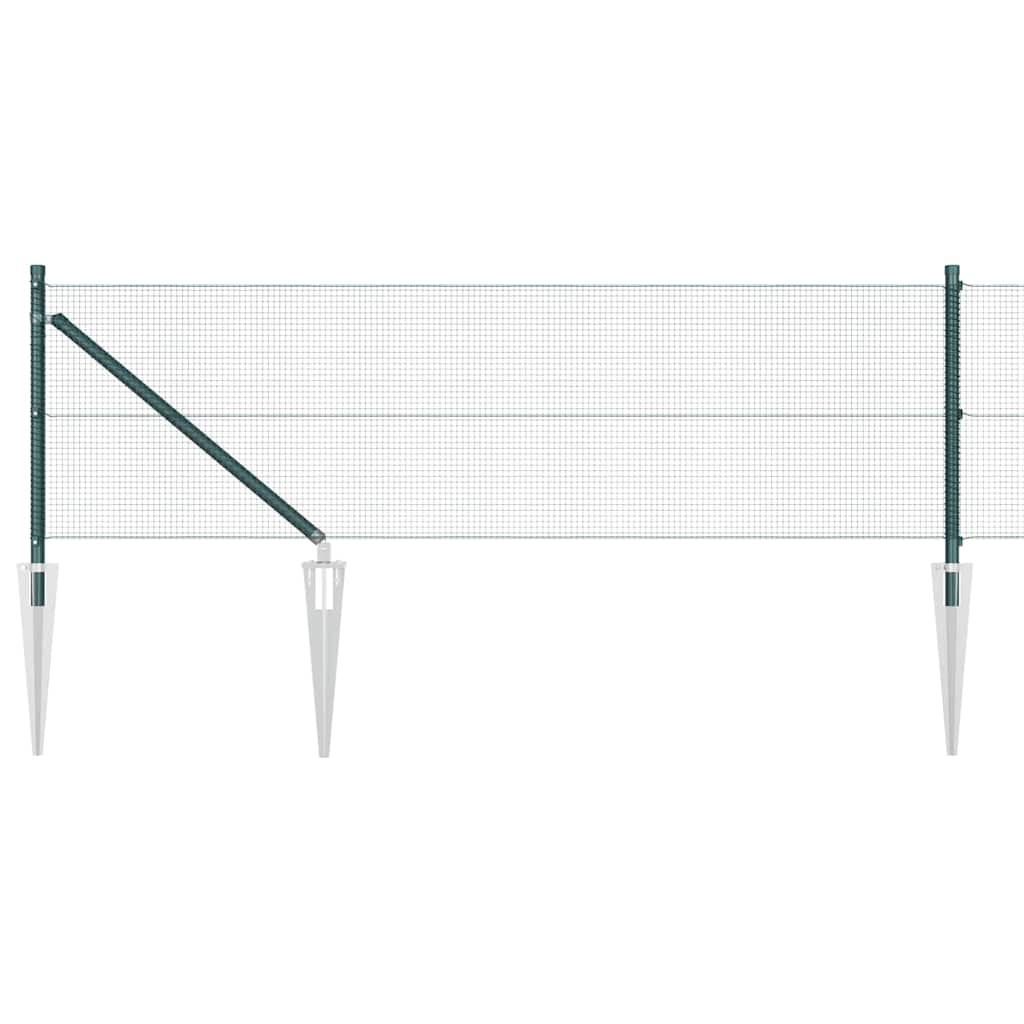Spike-Installed Welded Mesh Fence Steel and PVC Green Mesh