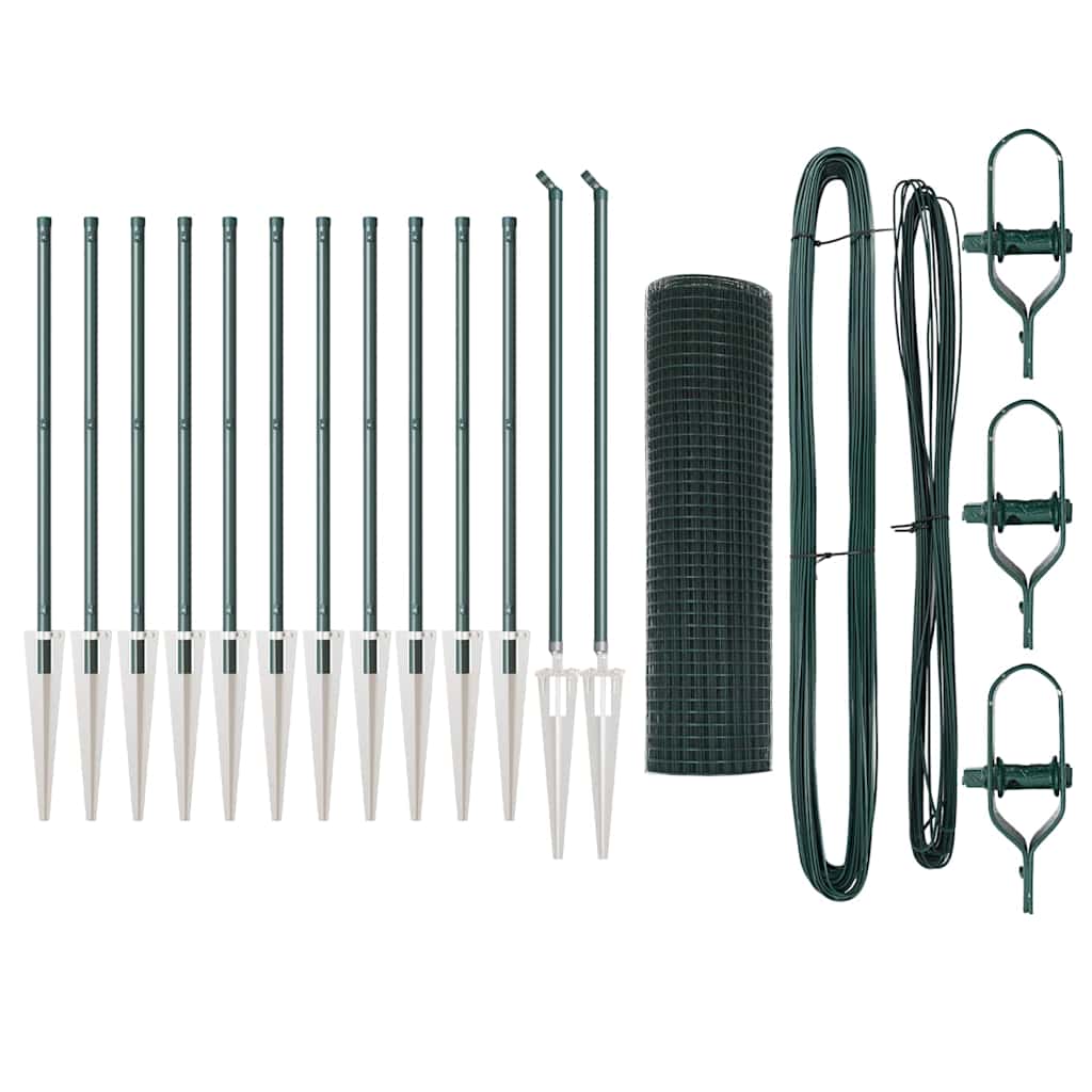 Spike-Installed Welded Mesh Fence Steel and PVC Green Mesh