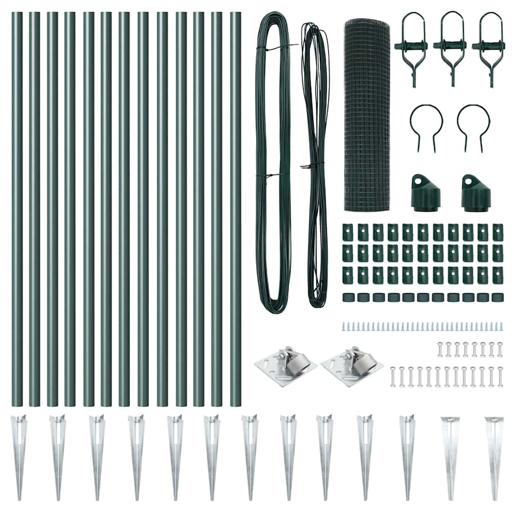Welded Wire Fence with Spikes Steel Green Mesh