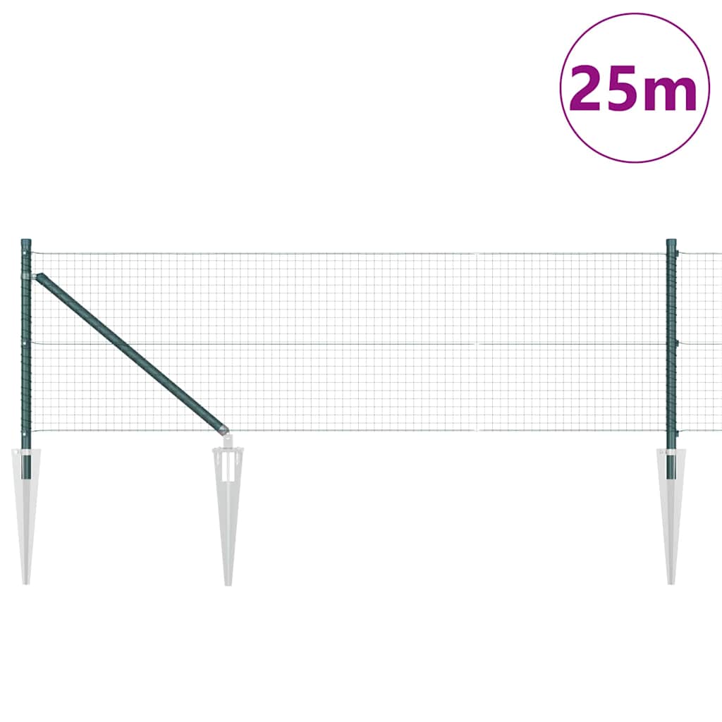 Welded Wire Fence with Spikes Steel Green Mesh