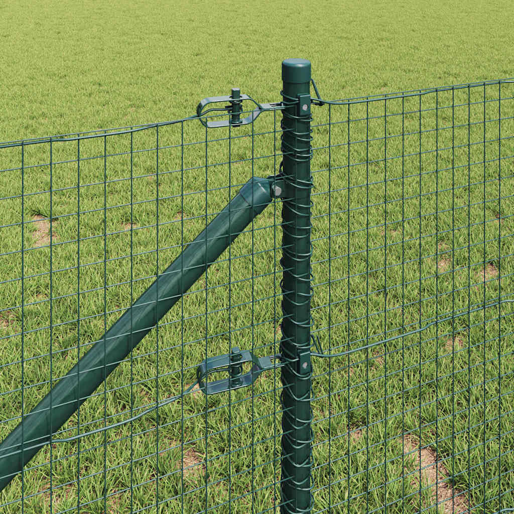 Welded Wire Fence with Spikes Steel and PVC Green Mesh