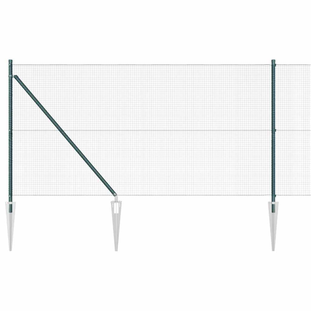 Welded Wire Fence with Spikes Steel Green Mesh