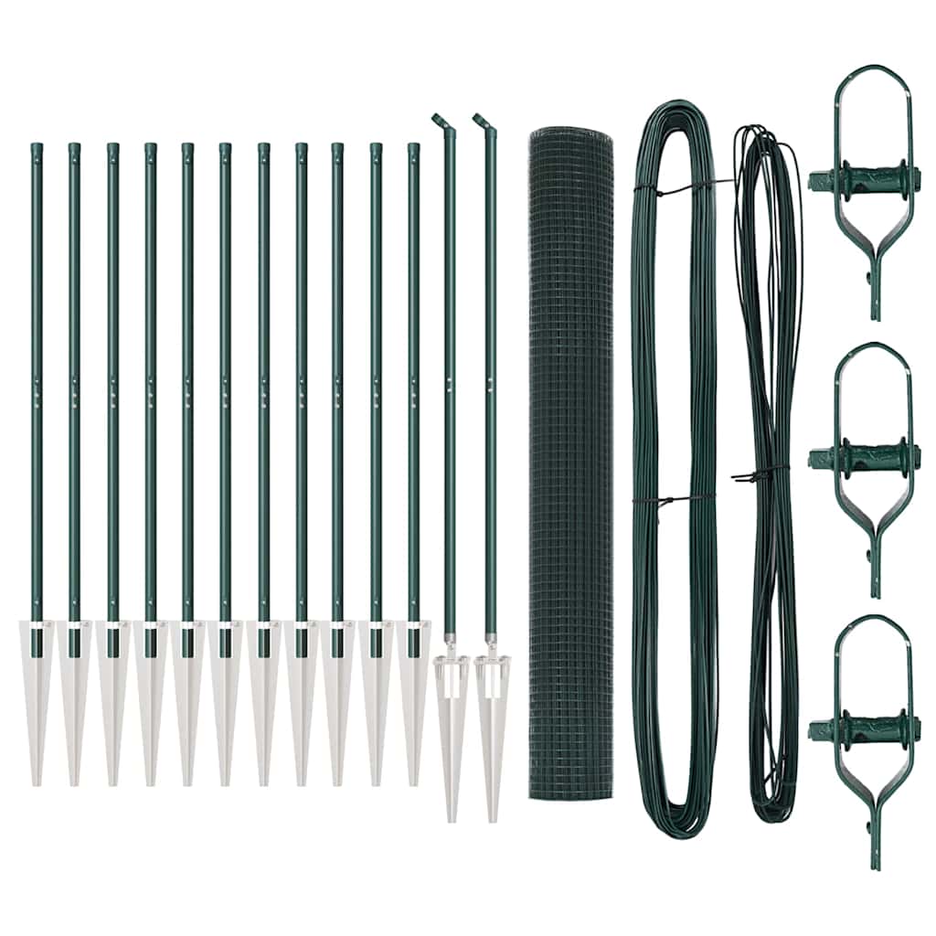 Welded Wire Fence with Spikes Steel and PVC Green Mesh