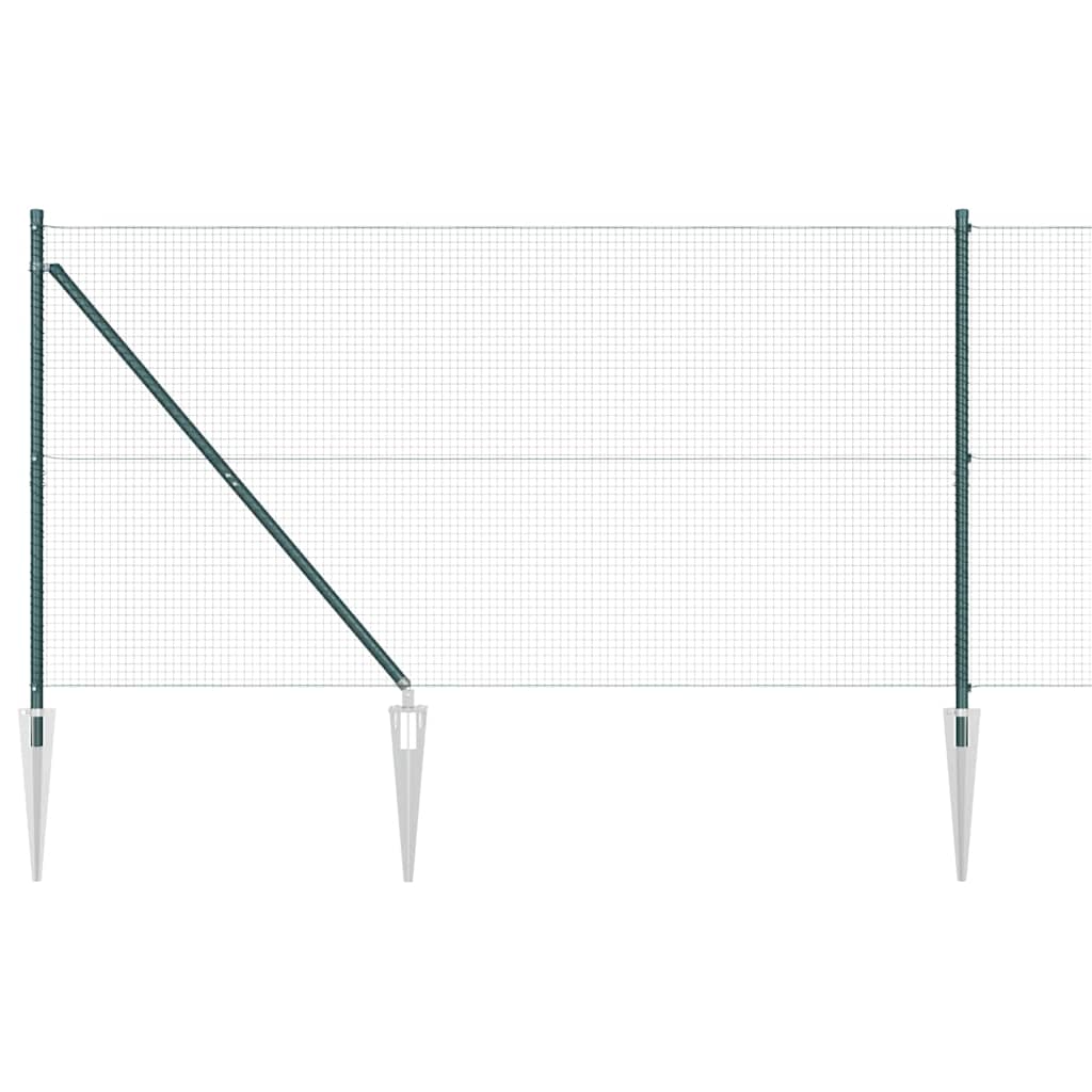 Welded Wire Fence with Spikes Steel and PVC Green Mesh