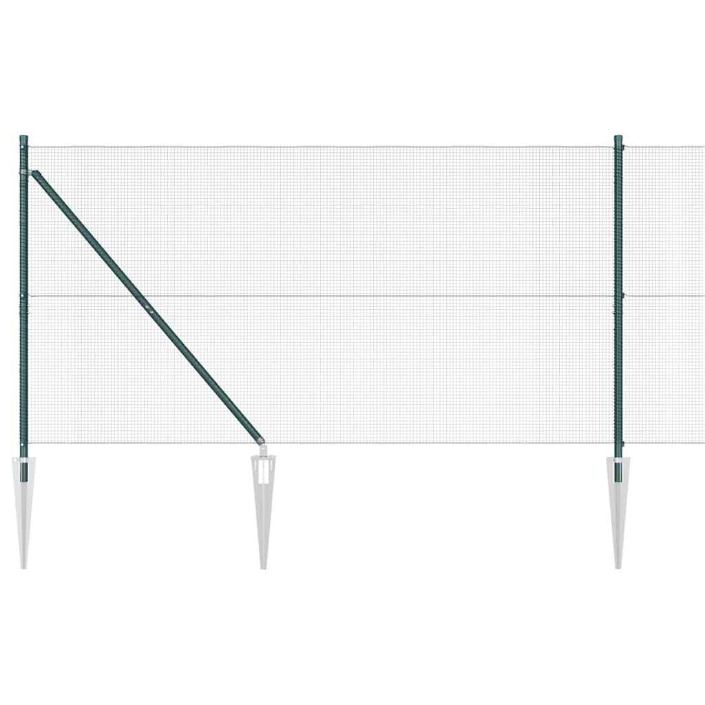 Spike-Installed Welded Mesh Fence Steel and PVC Green Mesh
