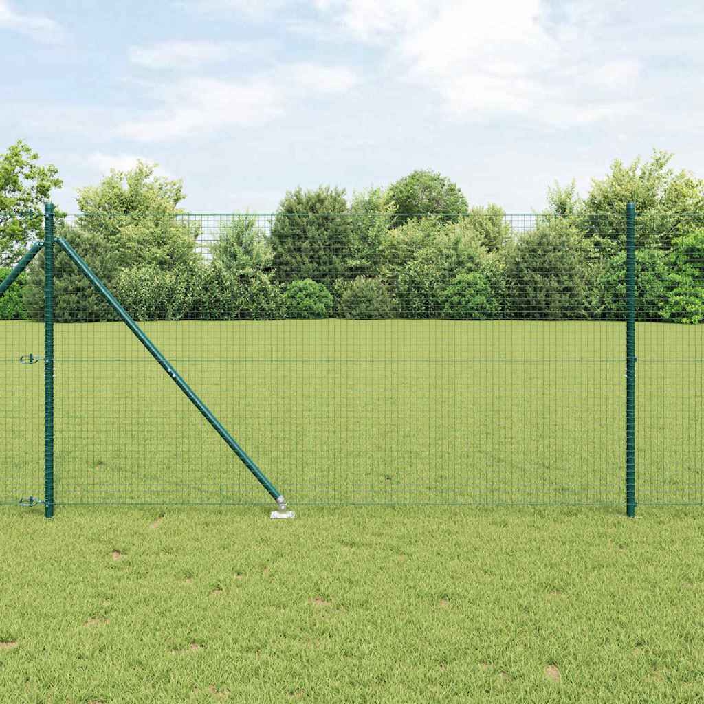 Spike-Installed Welded Mesh Fence Steel and PVC Green Mesh