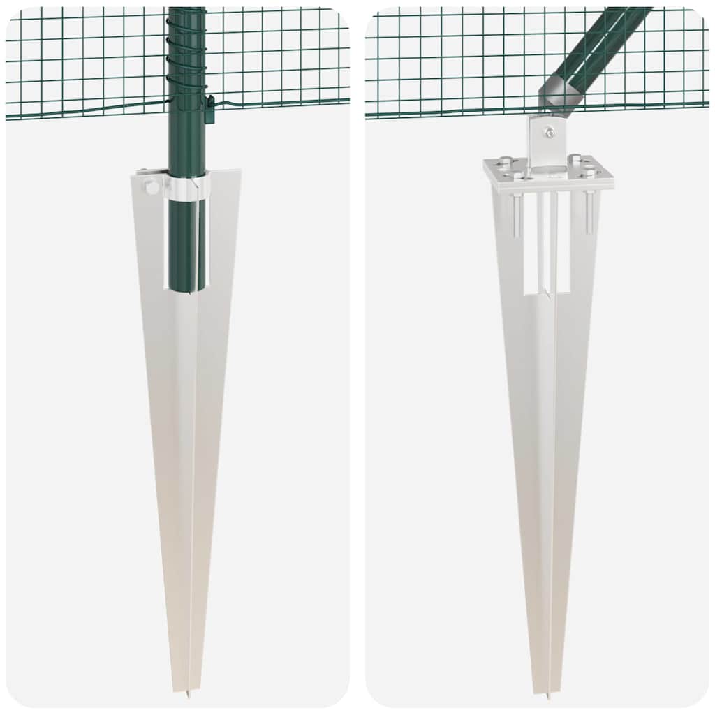 Spike-Installed Welded Mesh Fence Steel and PVC Green Mesh