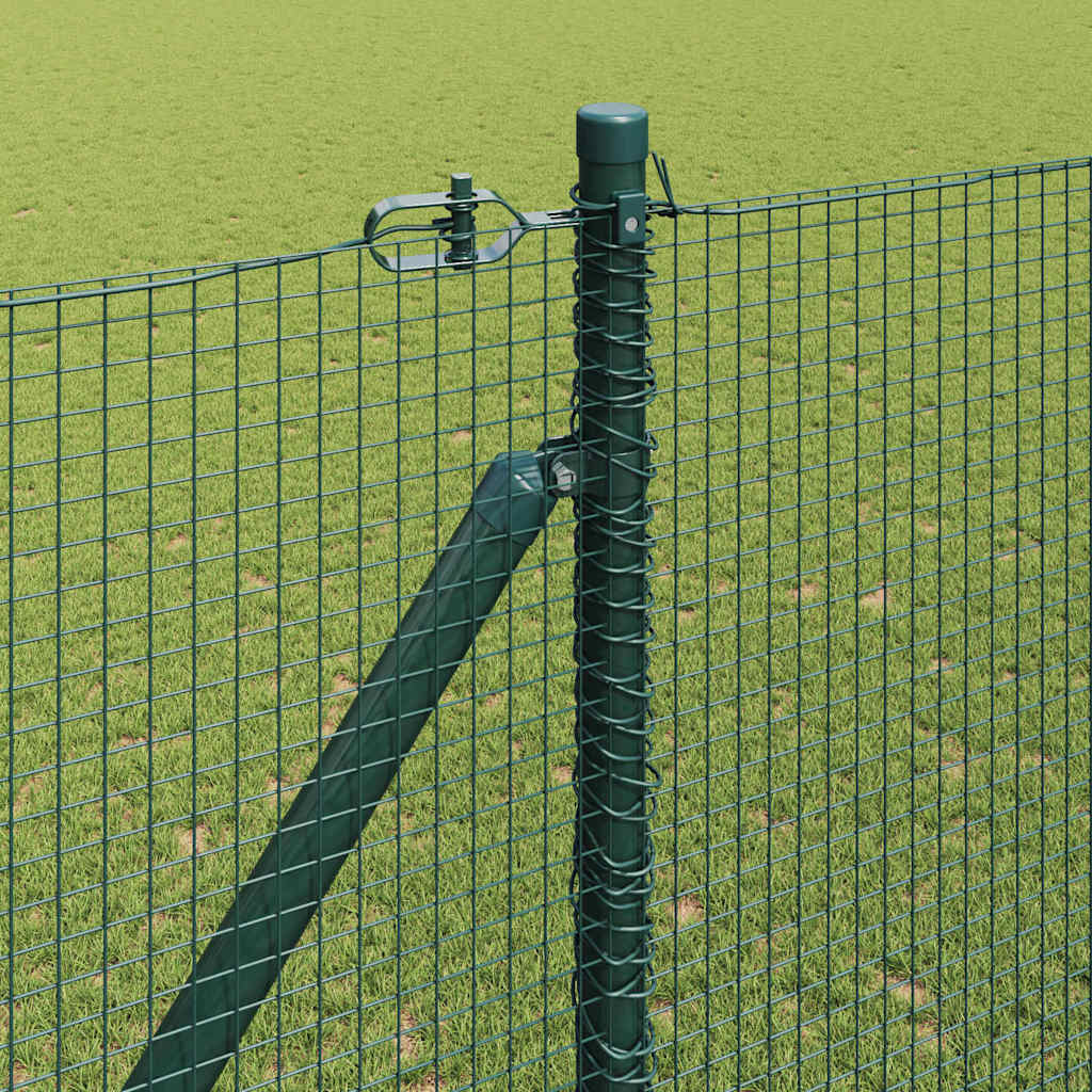 Spike-Installed Welded Mesh Fence Steel and PVC Green Mesh