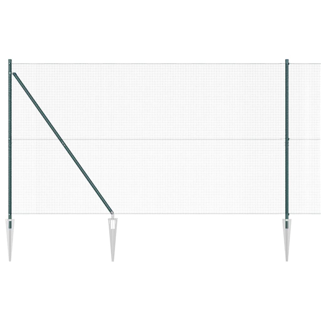 Spike-Installed Welded Mesh Fence Steel and PVC Green Mesh