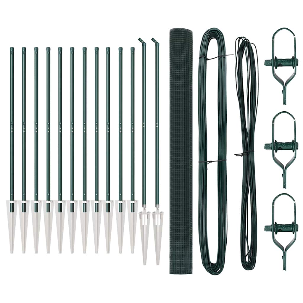 Spike-Installed Welded Mesh Fence Steel and PVC Green Mesh
