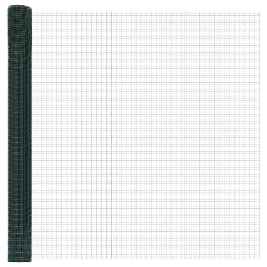 Spike-Installed Welded Mesh Fence Steel and PVC Green Mesh
