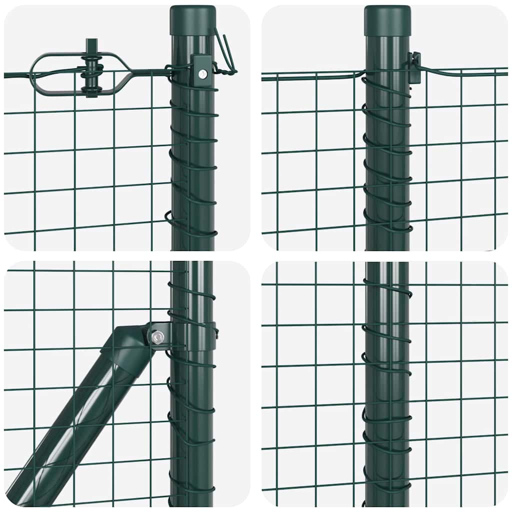 Welded Wire Fence with Spikes Steel and PVC Green Mesh