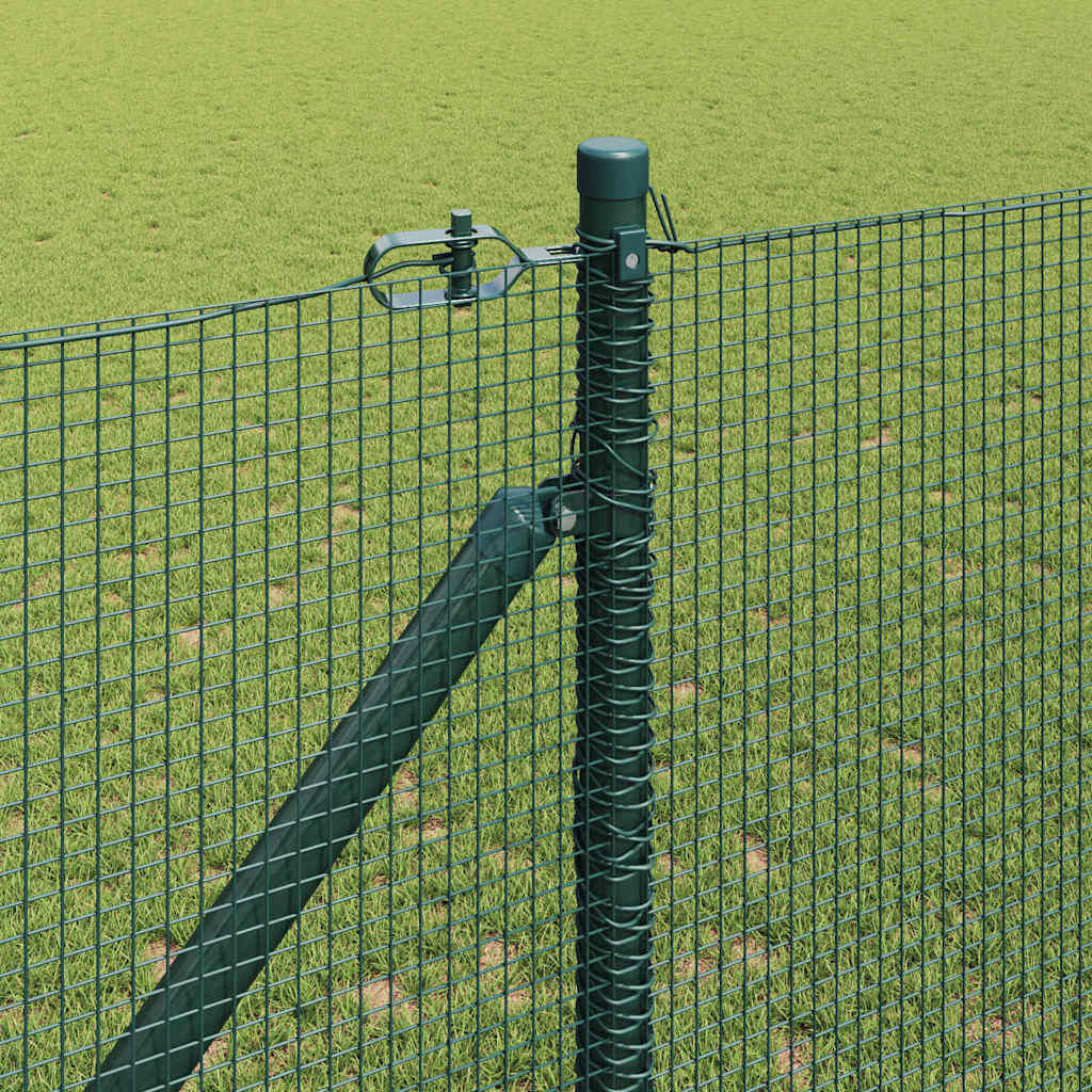 Welded Wire Fence with Spikes Steel and PVC Green Mesh