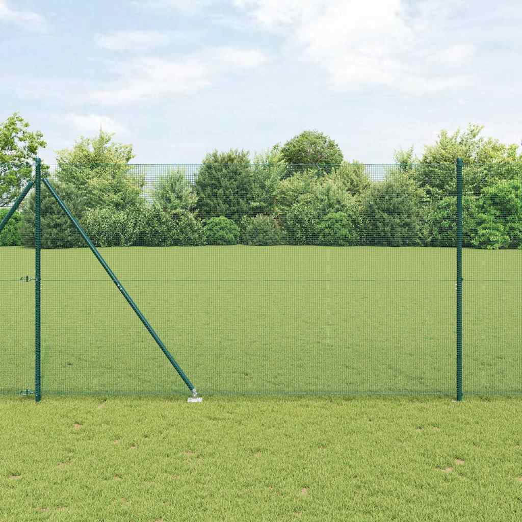Welded Wire Fence with Spikes Steel and PVC Green Mesh