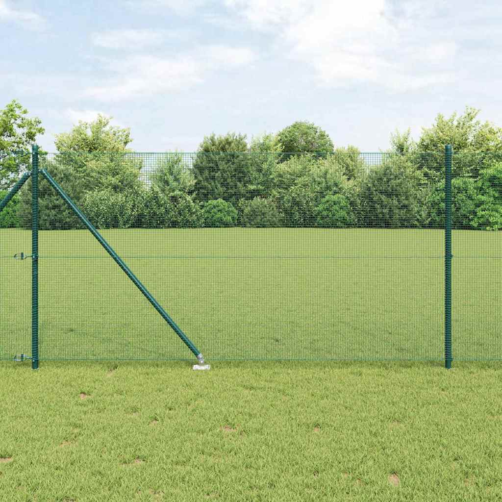 Welded Wire Fence with Spikes Steel and PVC Green Mesh