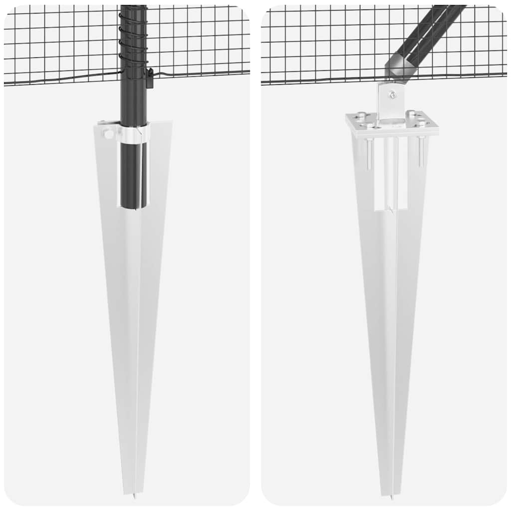 Welded Wire Fence with Spikes Steel Grey Mesh