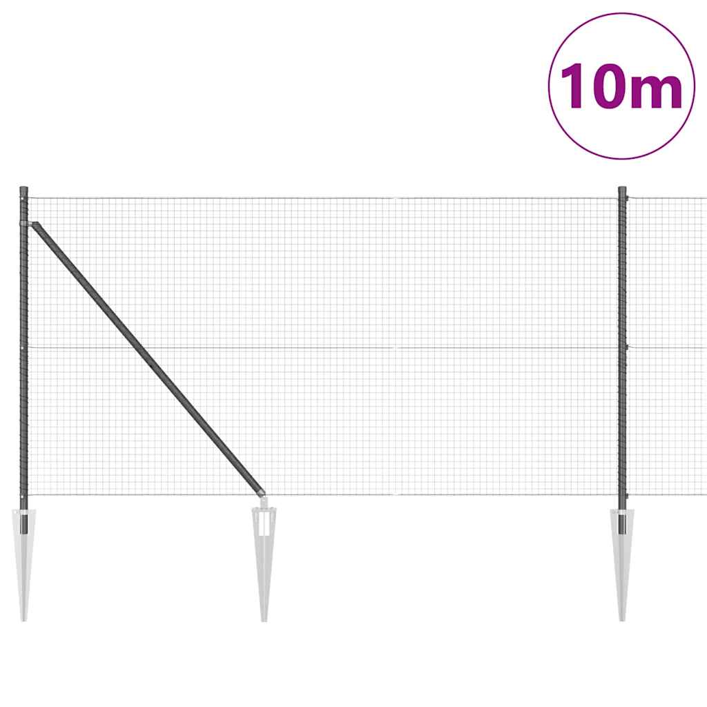 Welded Wire Fence with Spikes Steel Grey Mesh