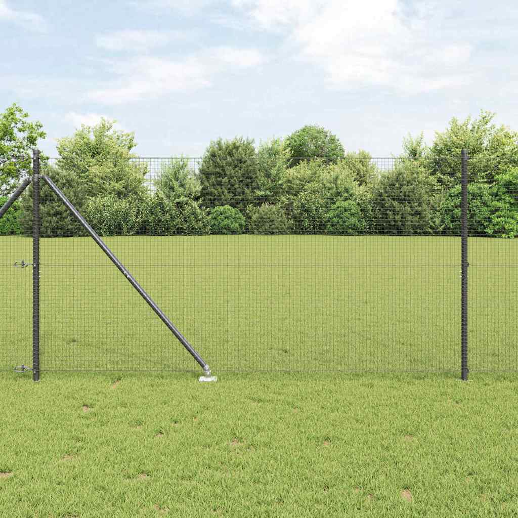 Welded Wire Fence with Spikes Steel and PVC Grey Mesh