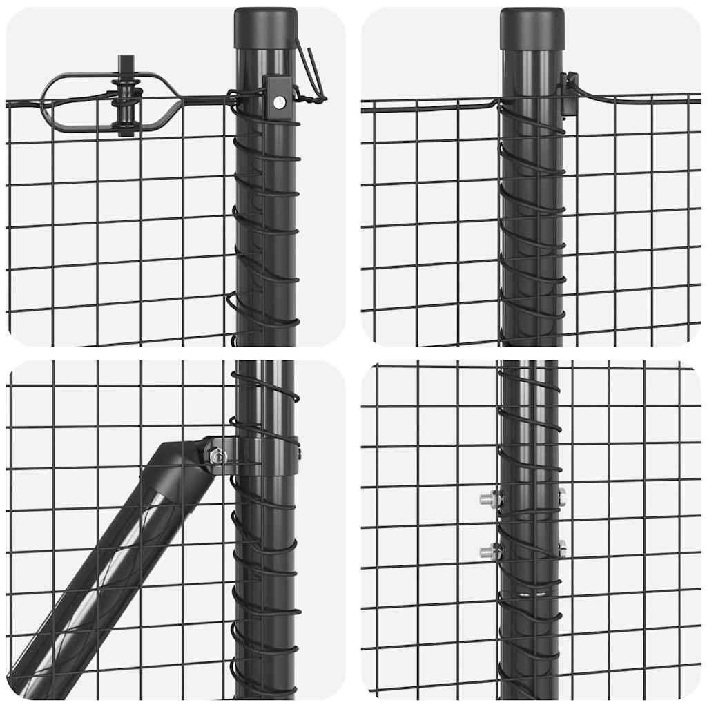 Spike-Installed Welded Mesh Fence Steel Grey Mesh