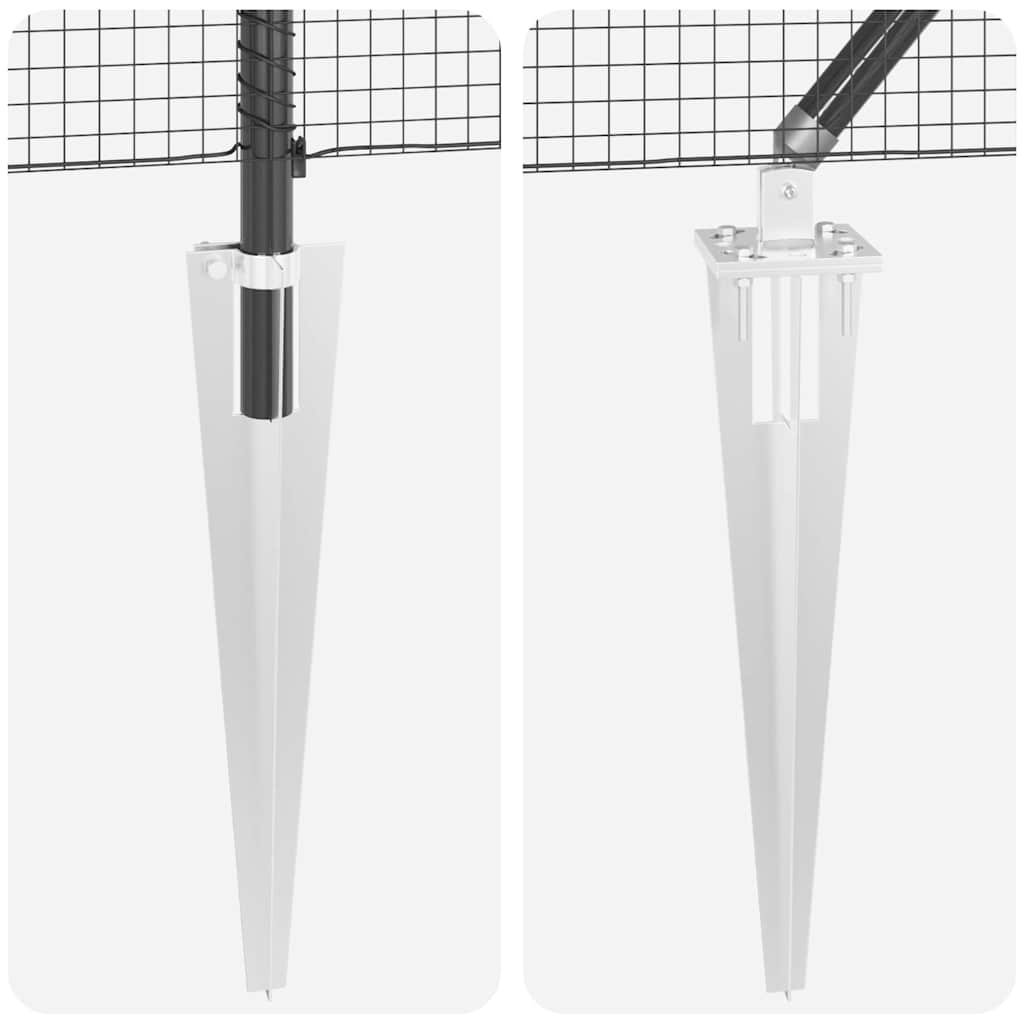 Spike-Installed Welded Mesh Fence Steel and PVC Grey Mesh