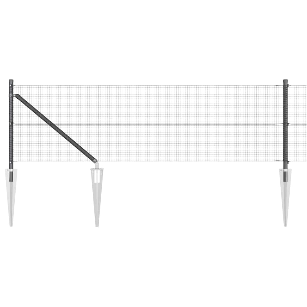 Welded Wire Fence with Spikes Steel Grey Mesh
