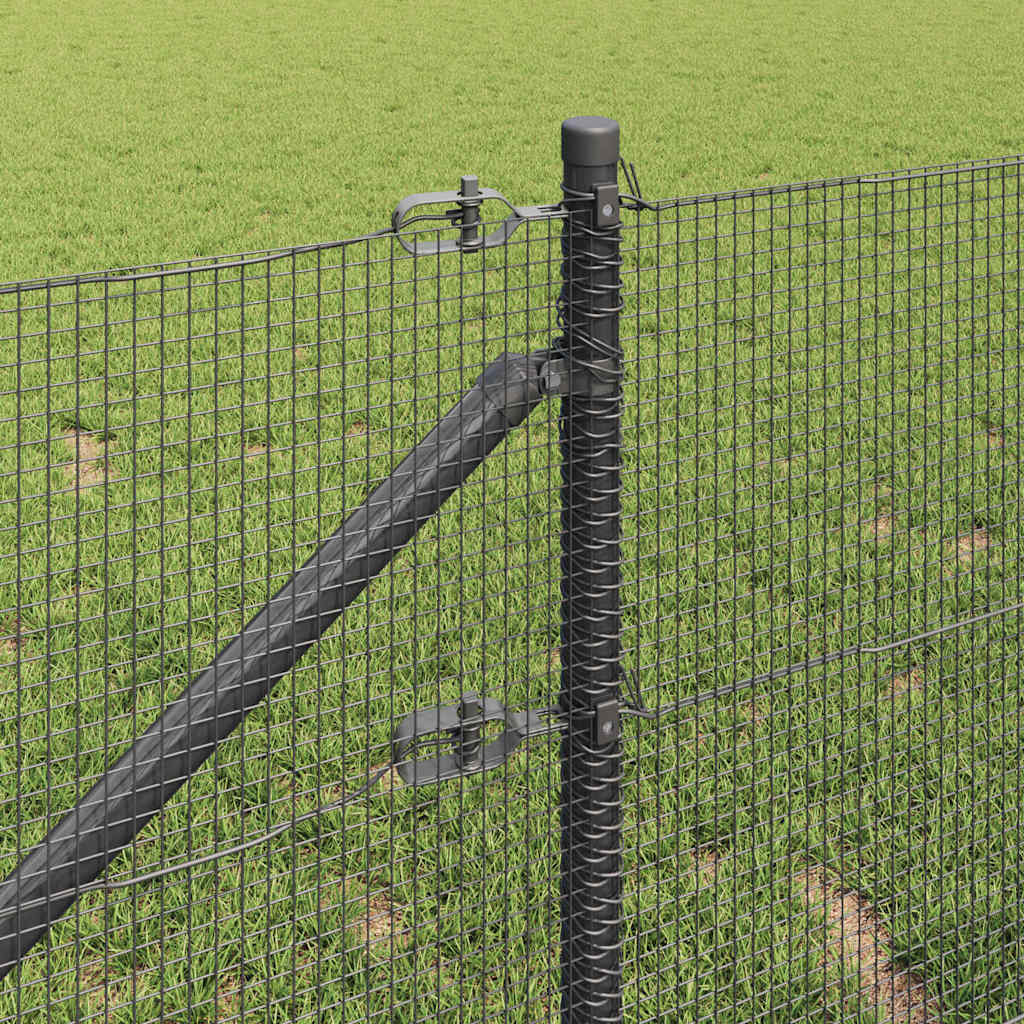 Spike-Installed Welded Mesh Fence Steel and PVC Grey Mesh