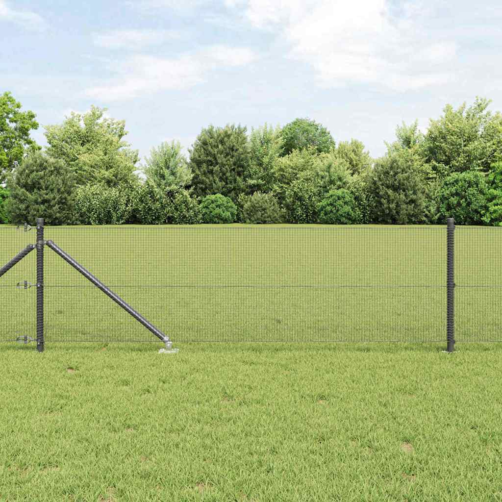 Welded Wire Fence with Spikes Steel and PVC Grey Mesh