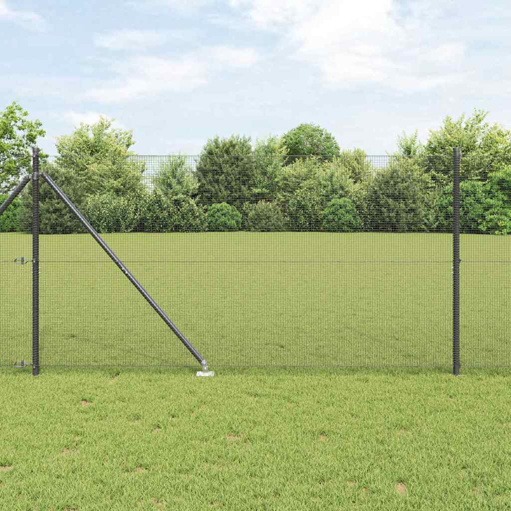 Welded Wire Fence with Spikes Steel and PVC Grey Mesh