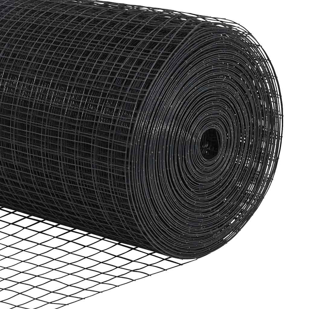 Welded Wire Fence with Spikes Steel and PVC Grey Mesh