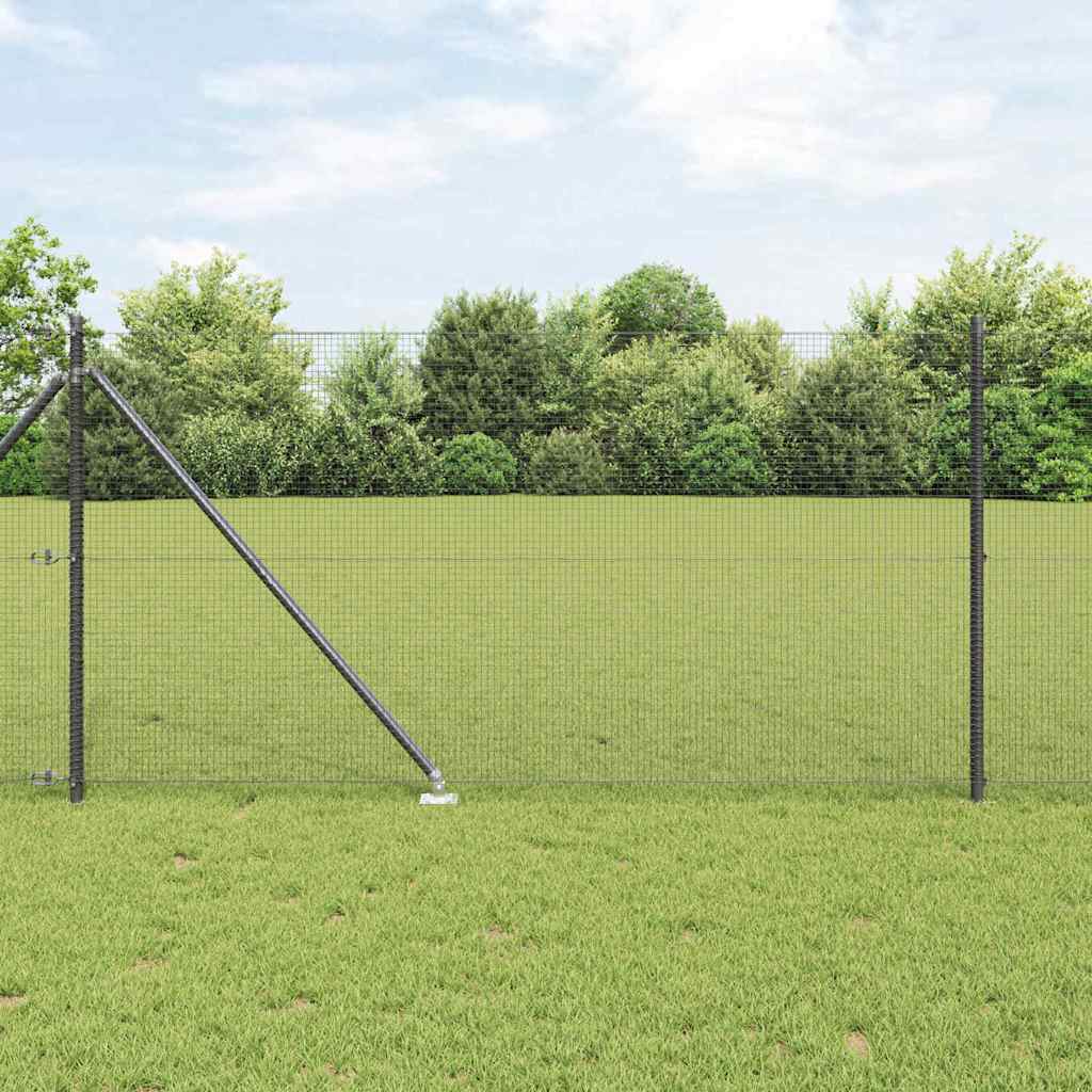 Welded Wire Fence with Spikes Steel and PVC Grey Mesh