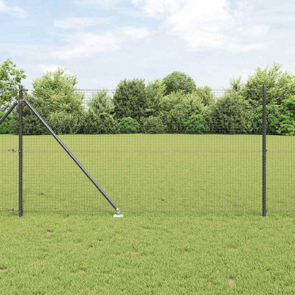 Welded Wire Fence with Spikes Steel and PVC Grey Mesh