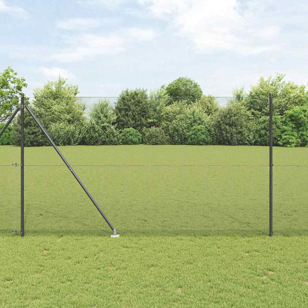 Welded Wire Fence with Spikes Steel and PVC Grey Mesh