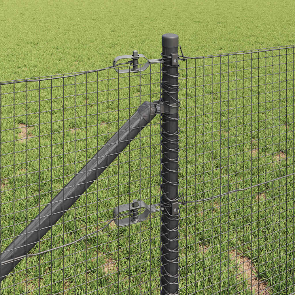 Welded Wire Fence with Spikes Steel and PVC Grey Mesh