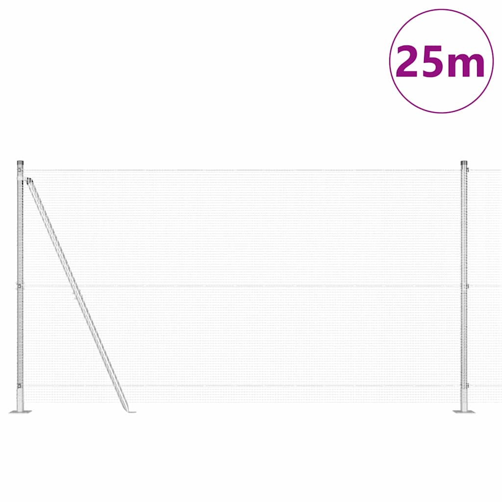 Welded Wire Fence with Concrete Base 25 x 1.2 m (W x H)