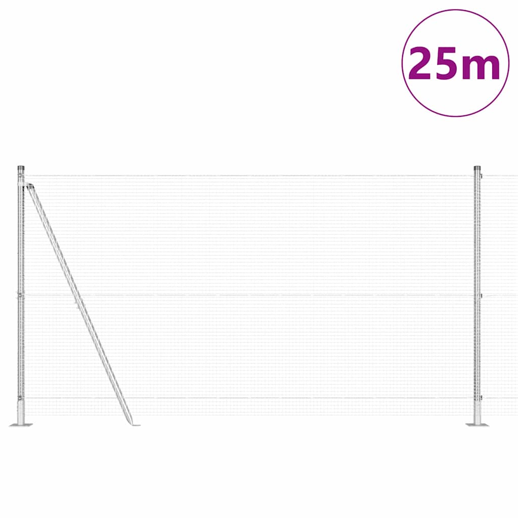 Welded Wire Fence with Concrete Base 25 x 1.2 m (W x H)