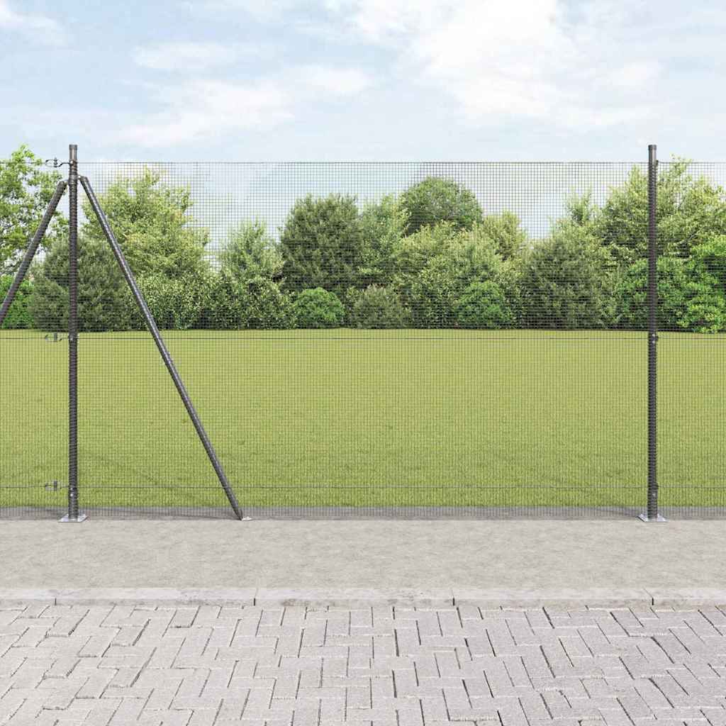 Welded Wire Fence with Concrete Base 25 x 1.5 m (W x H)