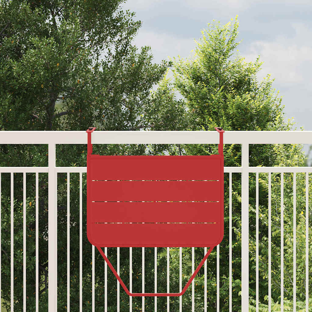 Hanging Balcony Table Folding Red 60 x 39 x 65 cm Steel