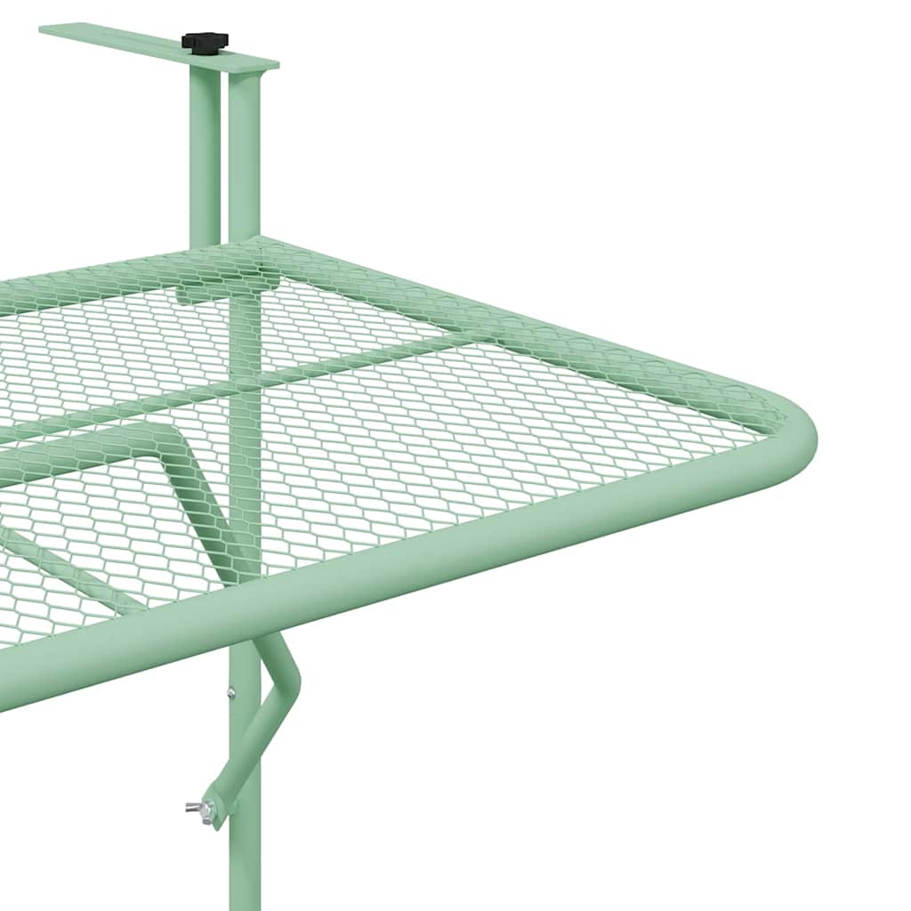 Hanging Balcony Table Folding Mint Green 60 x 39 x 65 cm Steel