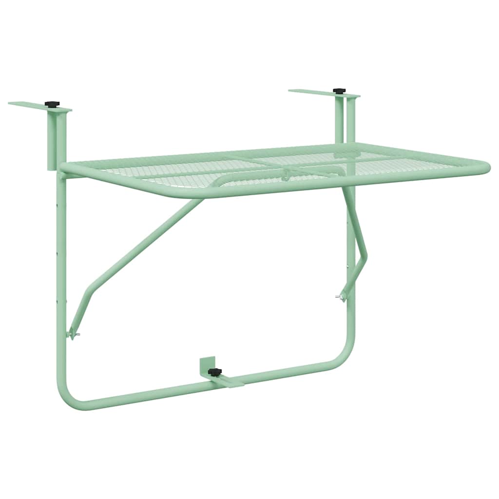 Hanging Balcony Table Folding Mint Green 60 x 39 x 65 cm Steel